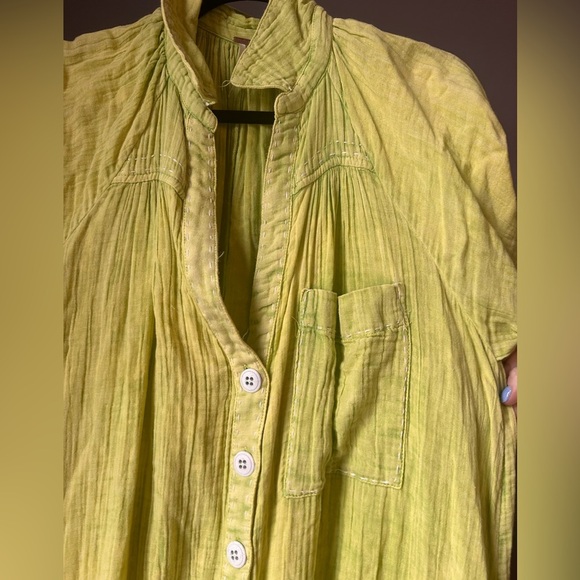 Free People Maya Midi Shirt Dress Faded Green Size XS - Picture 7 of 10